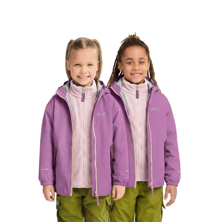 Jack Wolfskin Winterjacke Iceland 3in1 (wasserdicht, winddicht, mit Fleece-Innenjacke) 2026 violett/pink Kinder (164-176)